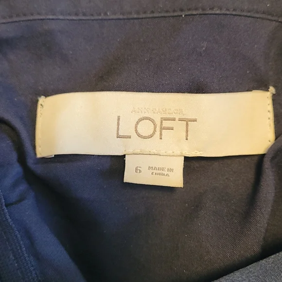 Loft Short Sleeve Black Lace dress Size 6 - Picture 6 of 8